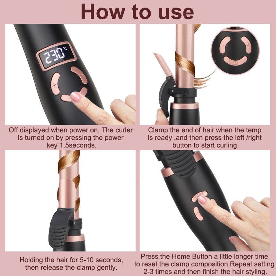 LCD Display Hair Curling Iron