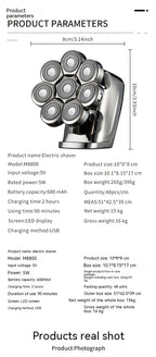 Digital Eight-knife Electric Shaver