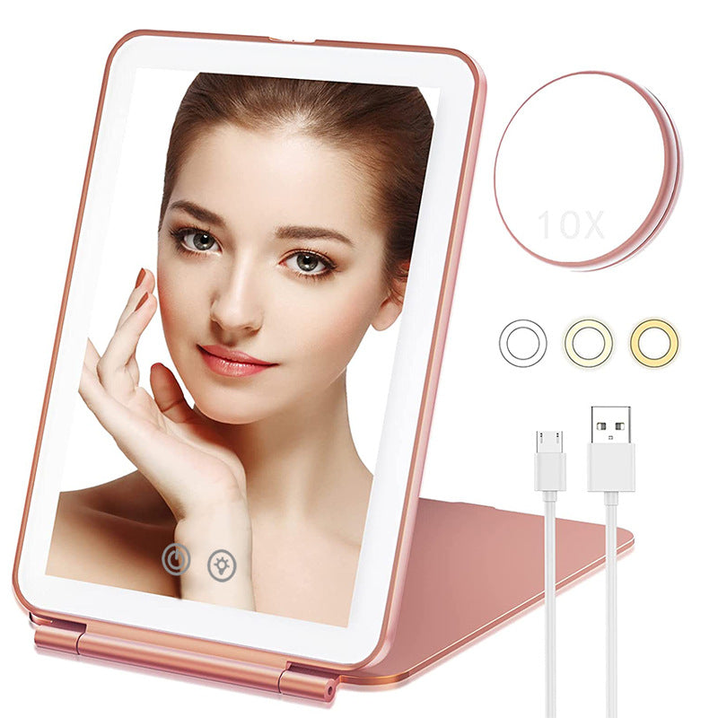 Rechargeable Portable Folding Mirror